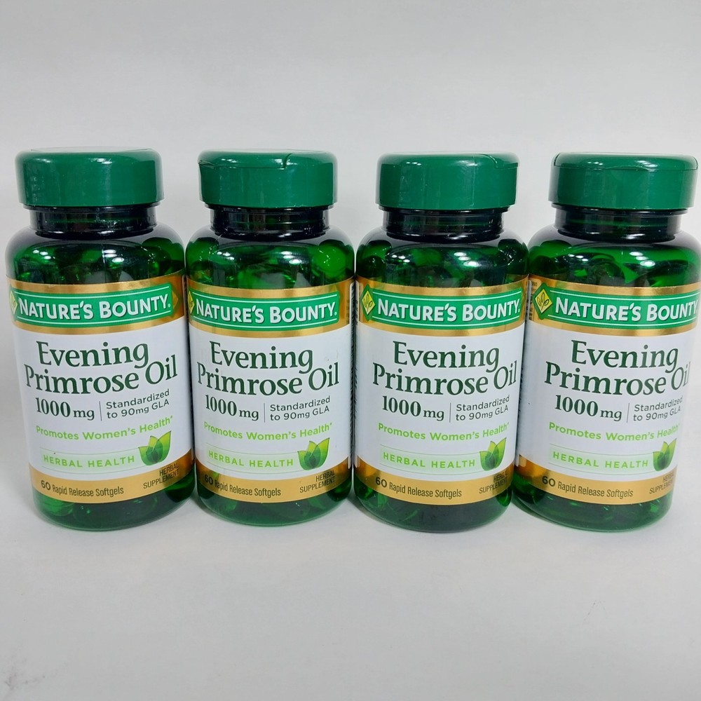4x Nature’s Bounty Evening Primrose Oil 60 Softgels Supports Women’s Health GLA