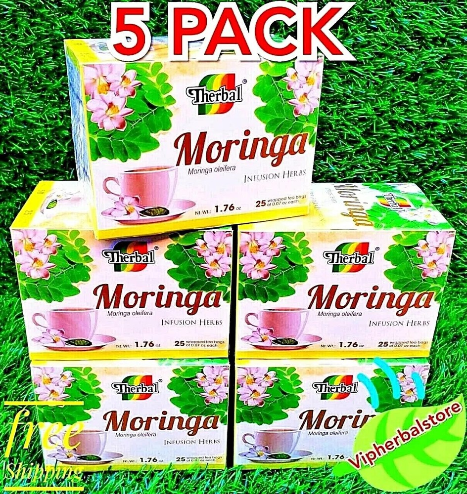 5 Boxes TE de MORINGA / MORINGA TEA 125 bags 2 grs ea Antioxidants Free Shipping