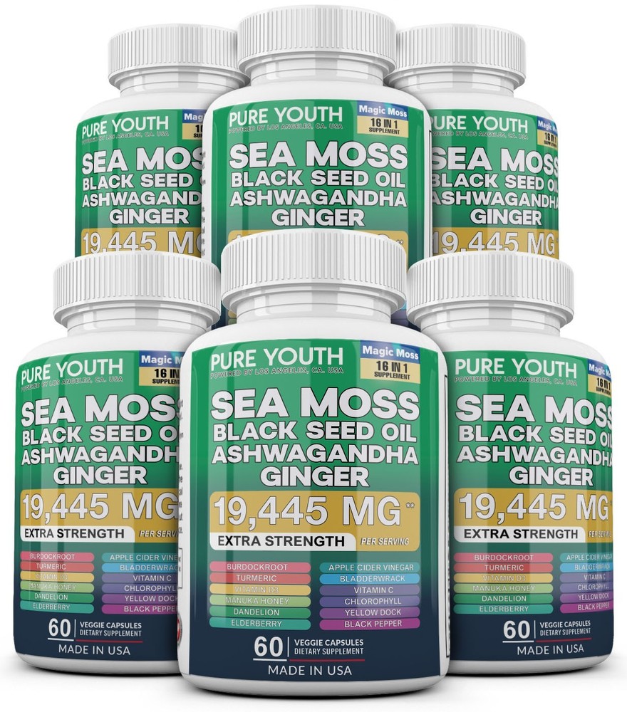 6 x Dynamic Vitality Bundle – Sea Moss Multivitamin & Shilajit Power Combo USA