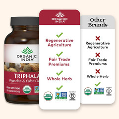 Organic India Triphala Capsules Organic – Herbal Supplement with Amla, Bibhitaki