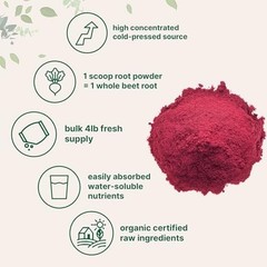 Organic Beet Root Powder, 4 Pounds | Cold Pressed, Water Soluble, High…