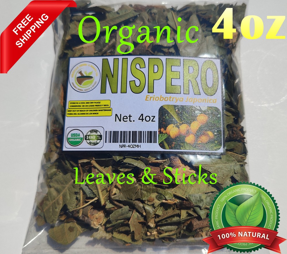 4oz Nispero Mispero Hojas Hierba/Te,Loquat leaves herbs/tea 100% Natural Organic