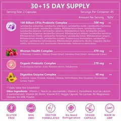 NATURE TARGET Women Probiotics Vaginal Probiotics for Urinary Tract Health 90Cap
