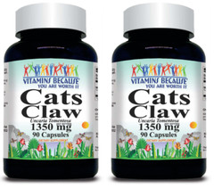 Cats Claw 1350mg 2X90Caps Uncaria Tomentosa Inner Bark Triple Strength No Gluten