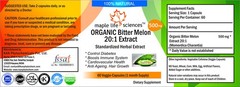 ORGANIC Bitter Melon Fruit 20:1 Extract Capsules Momordica Charantia