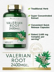 Valerian Root Capsules 2400mg | 240 Count | Non-GMO, Gluten Free | by Carlyle