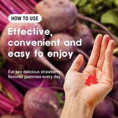 Beet Root Gummy Blood Pressure Support Heart Health Boosts Circulation 60 Pills