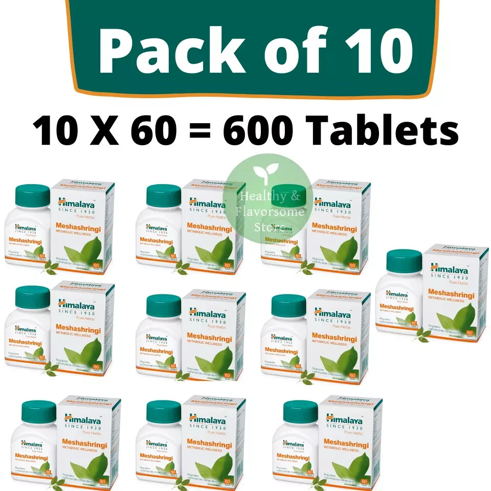 10 x Himalaya Meshashringi 600 Tabs For Metabolic Wellness Exp July 2028