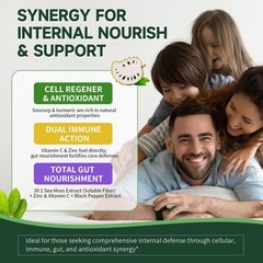 2 Pack Soursop Graviola Leaf Extract & Sea Moss Drops for Immunity & Gut Health