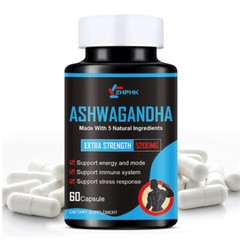 Ashwagandha, Rhodiola Rosea, Turmeric, Brain,Stress & Mood Support,Boosts Energy