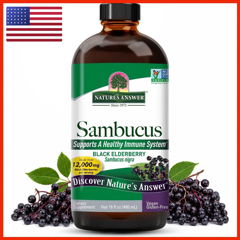 Nature’s Answer Sambucus Black Elderberry 16 Fl Oz