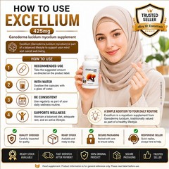 Gano Excel Excellium 90 Capsules Ganoderma Lingzhi Reishi Supplement Malaysia