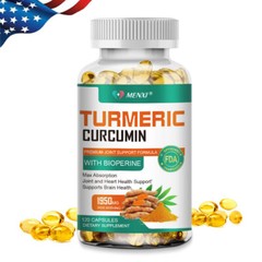 Turmeric Curcumin Highest Potency 95% 2000mg with BioPerine Black Pepper Extract