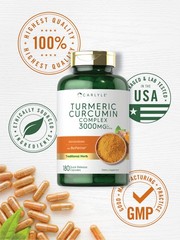 Turmeric Curcumin 3000mg 180 Capsules | with Bioperine | by Carlyle