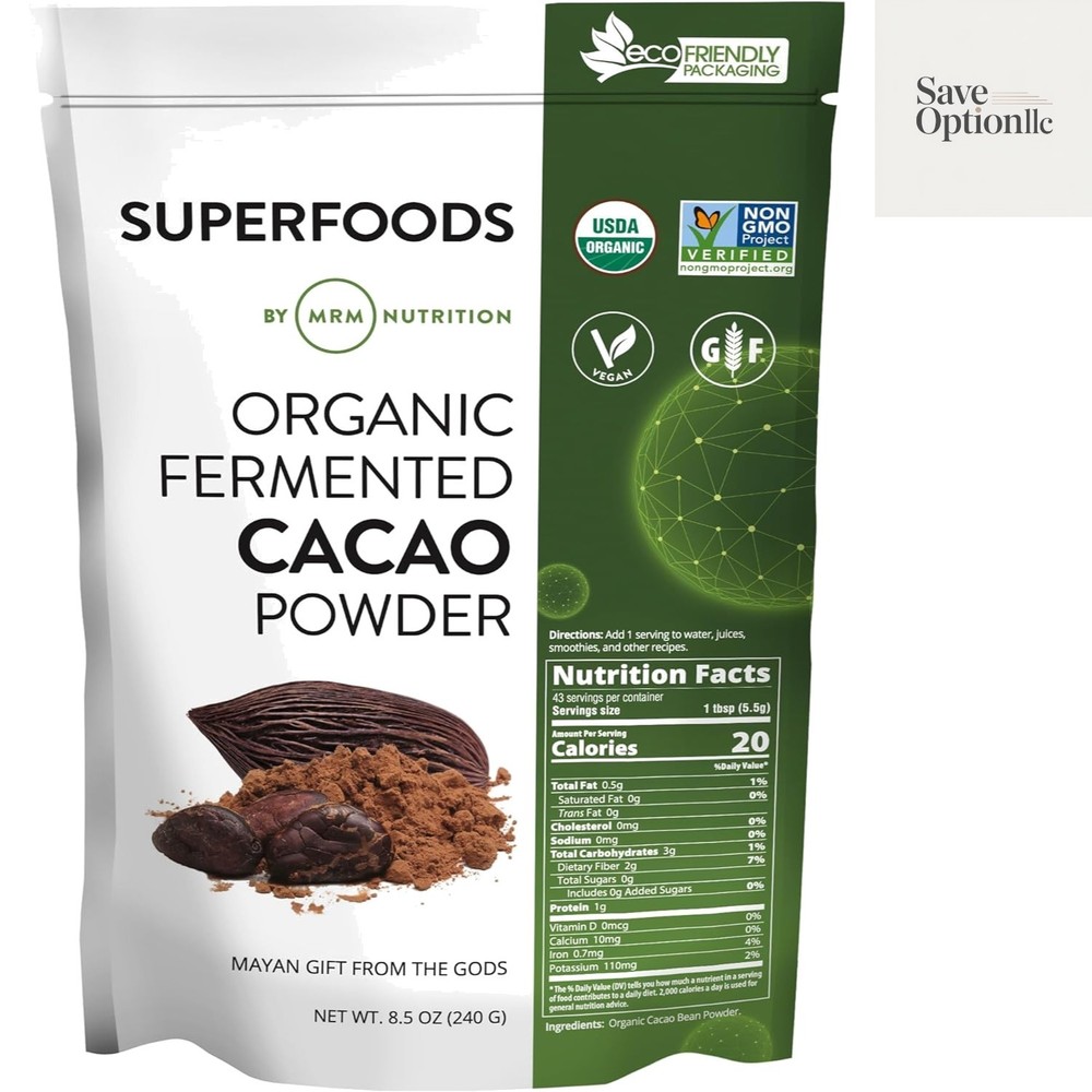 Rich Flavor Organic Cacao Powder – Antioxidant Superfood, Gluten Free, 8.5oz