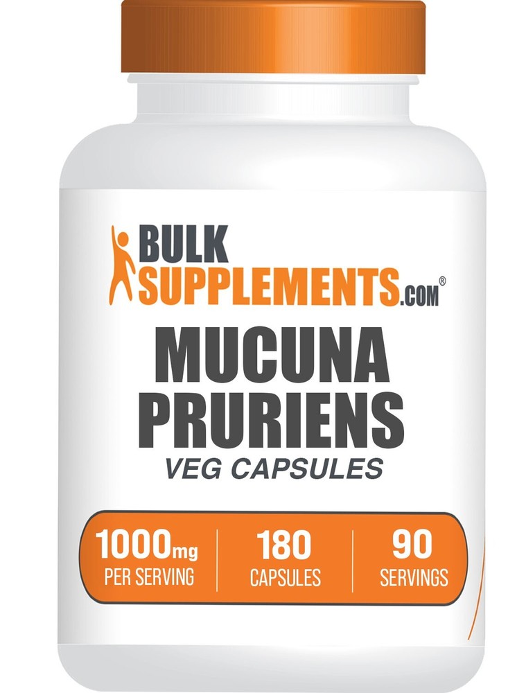 BulkSupplements Mucuna Pruriens Extract 180 Capsules – 500 mg Per Serving