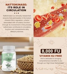 Nattokinase Supplement | Nattokinase 8000 FU and CoQ10 180 Count (Pack of 1)