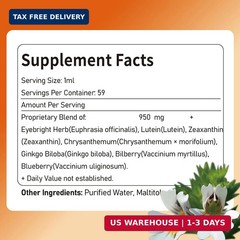 Eye Health Drop w/Eyebright Herb (Euphrasia Officinalis), Vision & Eye Support S