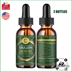 2x Mullein Leaf Extract Liquid Drops Healthy Lung Cleanse Respiratory Support