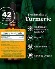 Herb Pharm Turmeric Root Extract 1 fl oz 30 ml Organic Gluten-Free Exp. 01/2029