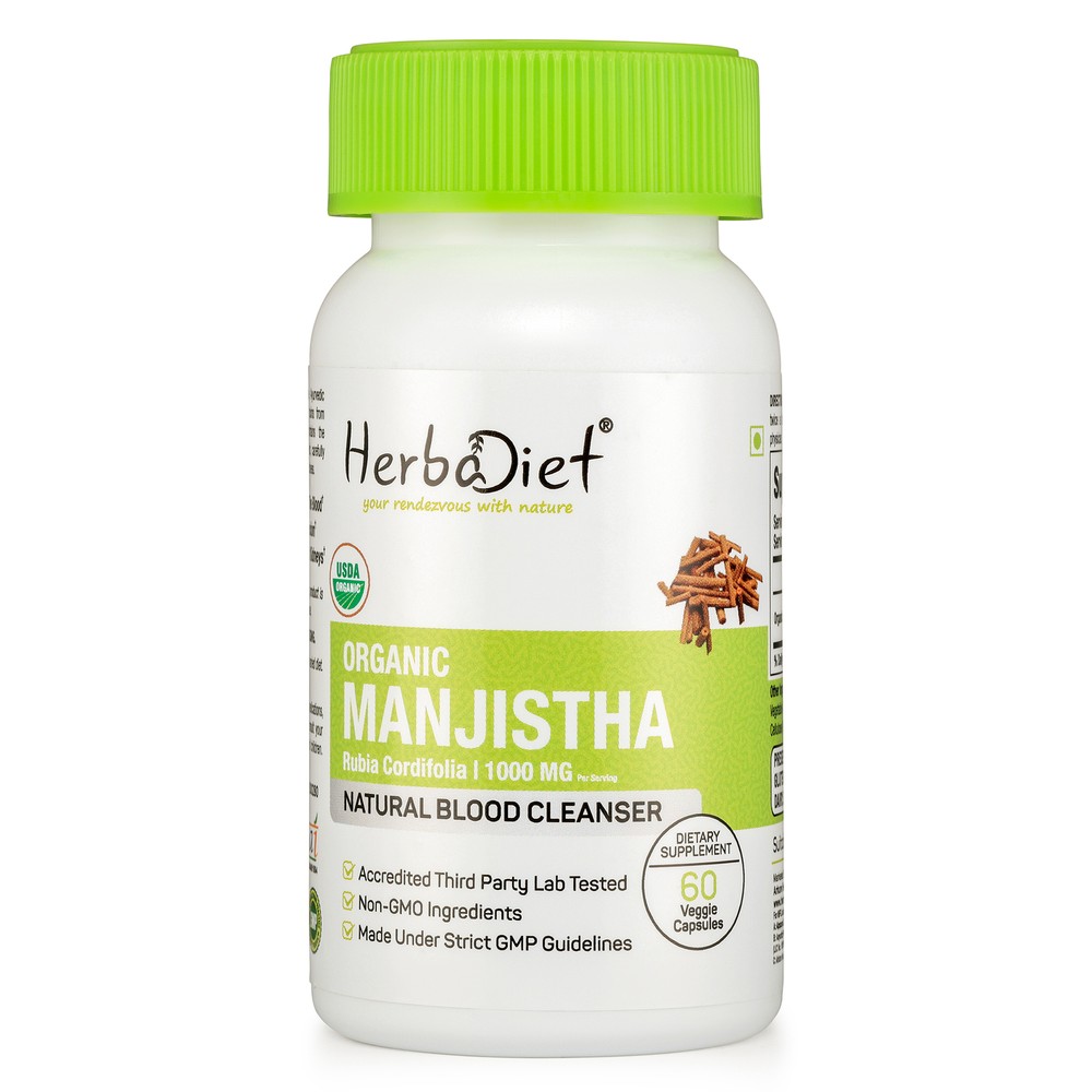 Organic Manjistha Root Capsules Rubia Cordifolia Detox Ayurvedic Blood Purifier