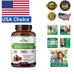 Extra Strength Horse Chestnut Extract 3000 mg – 120 Capsules 20% Aescins