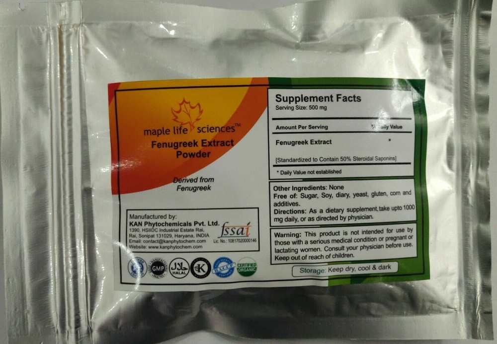 Fenugreek Extract 50% Saponins – For stamina libido Testosterone & Weight Loss