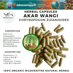 [idHerb] 100-500 CAPSULES Akar wangi Chrysopogon zizanioides WildCrafted🌿🌿
