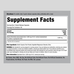Arjuna Capsules | 4000 mg | 120 Count | Non-GMO, Gluten Free | by Piping Rock