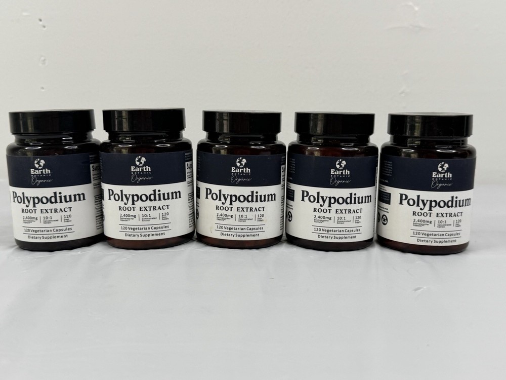 Earth Organic Polypodium Root Extract 120 Veg Capsules Exp 09/2027