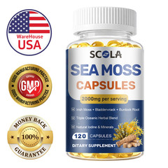 Organic Sea Moss Capsules,Irish Sea Moss, Bladderwrack Immune Health