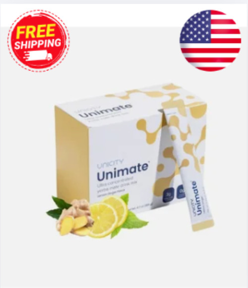 Unicity Unimate Yerba Mate Natural Lemon Supplement Powder 30 Count