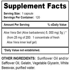 Aloe Vera Extract 5000mg Fat Burning Weight Loss Digestive Health 120 Capsules