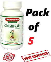 5 x Baidyanath Gokshuradi Guggulu For Urinary & Kidney Disorders UTI