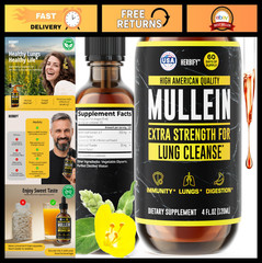 Mullein Leaf Drops – Immune Support & Detox – Lung Cleanse for Smokers – 4 Oz