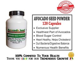 120 Avocado Seed Powder Capsules- Digestion,Blood Sugar,Cholesterol,Gut Bacteria