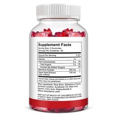 Beet Root Gummy Blood Pressure Support Heart Health Boosts Circulation 60 Pills