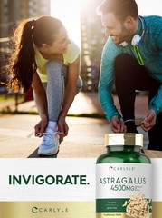 Astragalus Capsules 4500mg | 200 Count | Vegetarian, Non-GMO | by Carlyle