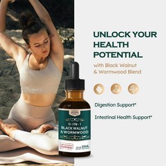 ORGANIHERBENCE Black Walnut & Wormwood Extract Liquid 2 Fl Oz (Pack of 1)
