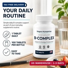 Vitamin B-Complex – 100 Tablets | Energy Metabolism & Nerve Support | Balanced B