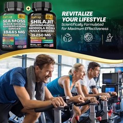 Herbal Wellness Bundle – Sea Moss Complex 19,445mg + Shilajit Complex 15,250m…