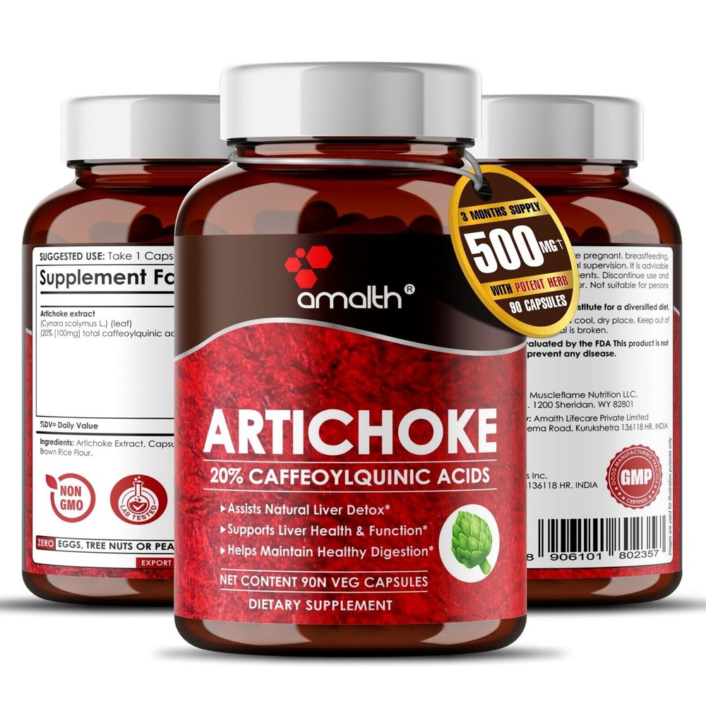 Artichoke Leaf Extract 20% Caffeoylquinic Acid 500 mg Capsule – 90 Count – Liver