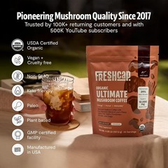 Premium Organic Mushroom Coffee – 12:1 Fruiting Body Extract – 29% Beta-Glucans