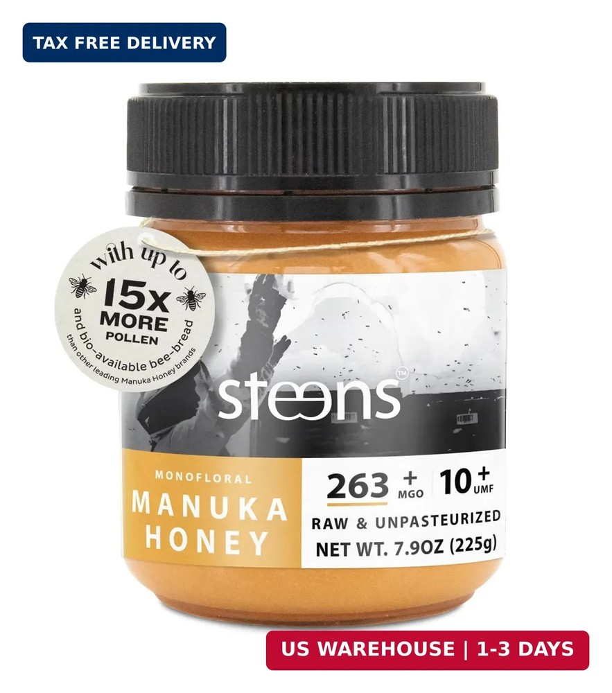 Steens Manuka Honey – MGO 263+ – Pure & Raw 100% Certified UMF 10+ Manuka Honey