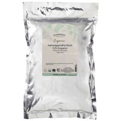 Organic Ashwagandha Root, Cut & Shifted, 1 lb (453.6 g)