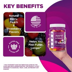 Vitamatic Prebiotic Fiber Gummies for Adults- 240 Pectin Based Gummies