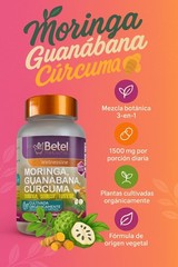 Premium Organic Moringa Guanabana and Curcuma by Betel Natural 3 in 1 Superfood