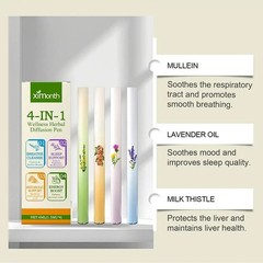 4X Natural Herbal Diffuser with Mullein Thyme Mint for Lung Health and Fresh Air