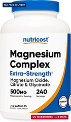 Magnesium Complex Extra Strength 500mg, 240 Capsules, Gluten Free | Ma