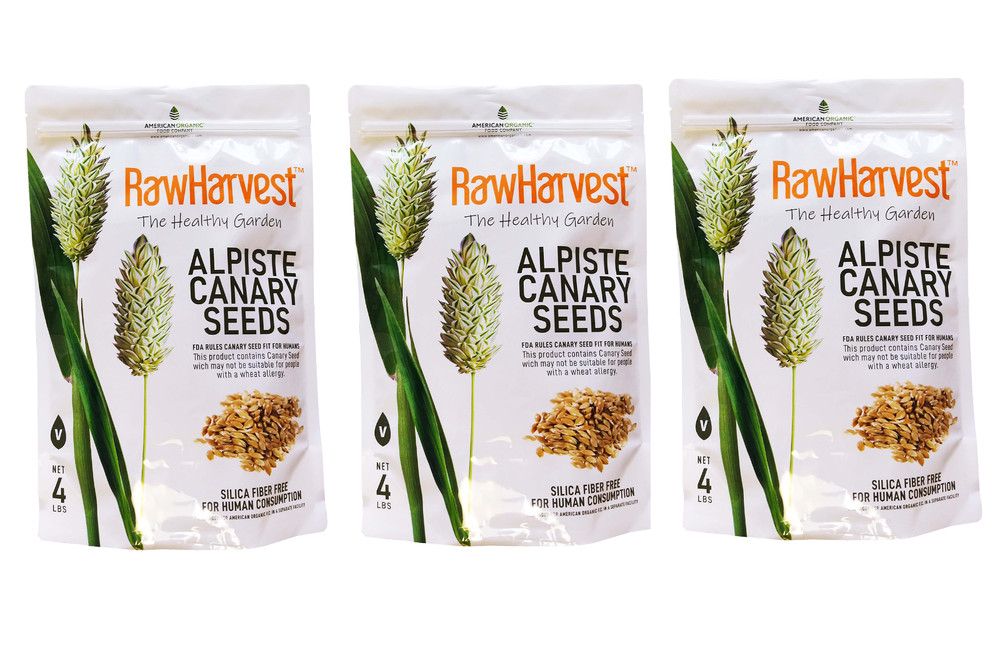 RawHarvest Canary Seeds (4 Lbs) for Human Consumption, Silica Fiber Free 3 Pack